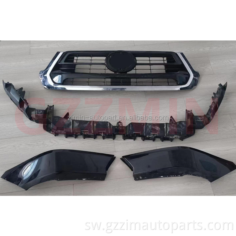 Plastiki mbele bumper na grille kwa 2021'hilux rocco pickup